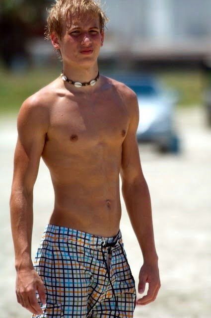 Shirtless summer gay teen boys